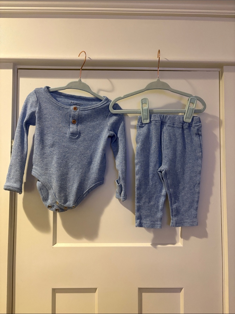 First Impressions Soft Blue Baby Two-Piece Bottoms Set 3-6 Months